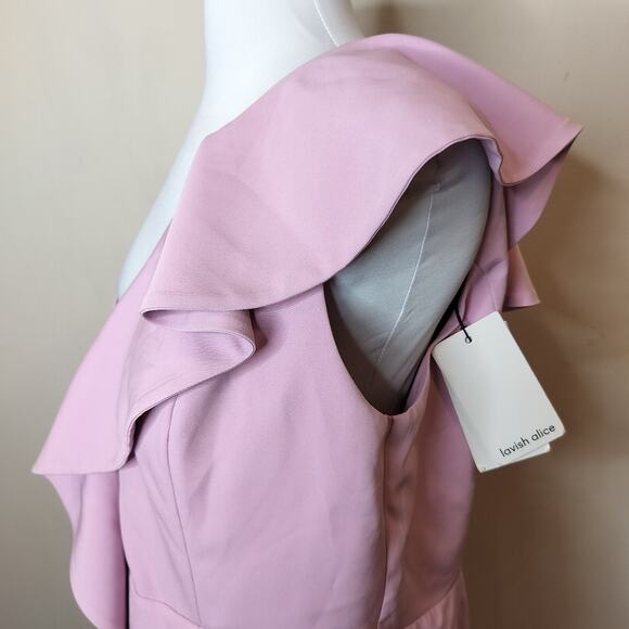 Lavish Alice One Shoulder Ruffled Corset Dress Cocktail Party - Picture 8 of 11